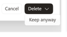 Title: Microsoft Edge menu showing the Keep anyway option - Description: Microsoft Edge menu showing the Keep anyway option