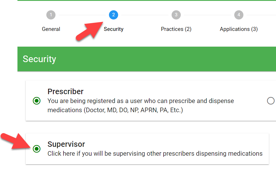 Supervising Prescribers ScriptSure Cloud ERXDAW Systems