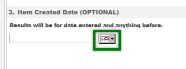 Date selection prompt showing the calendar widget
