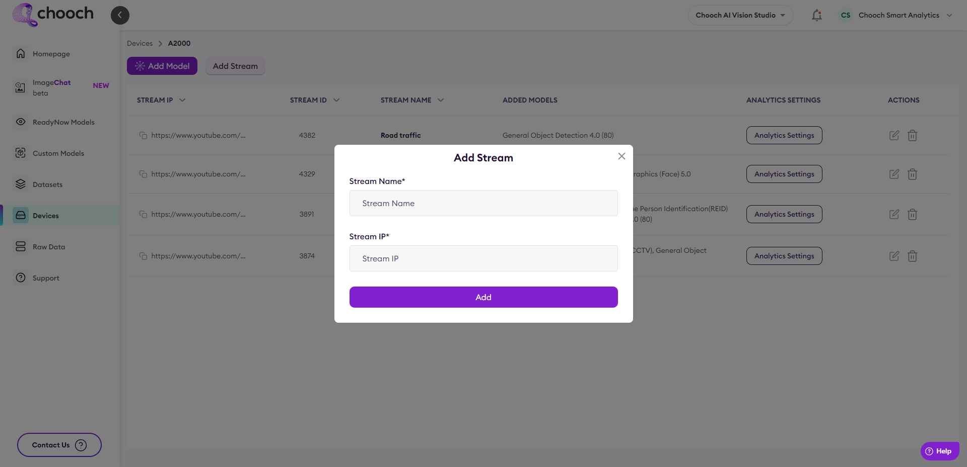Cnooch AI Vision Add Stream