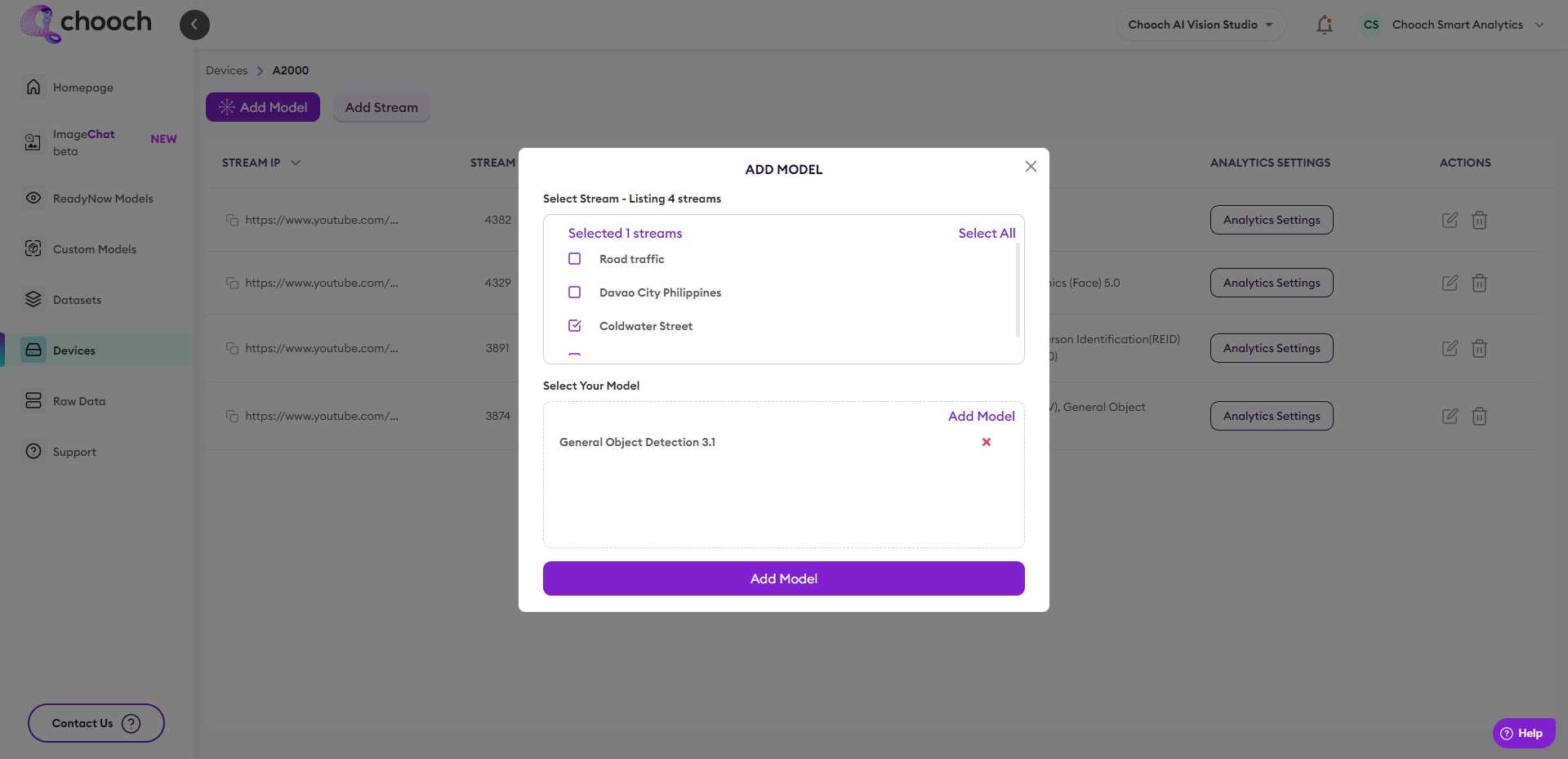 AI Vision Studio Add Model