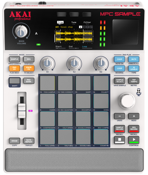 A white electronic device with buttons and knobs 
AI-generated content may be incorrect.