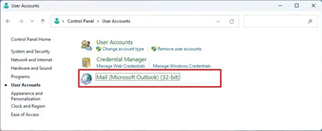 Control Panel Mail (Microsoft Outlook)
