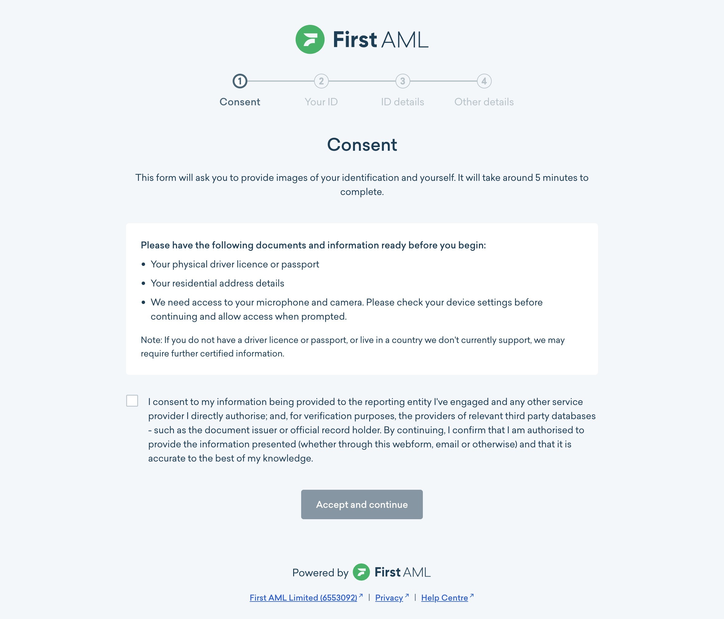 Email containing the consent link