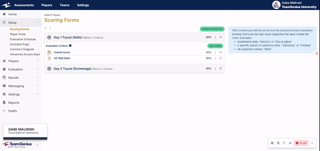 Setting Up Your Evaluation Schedule