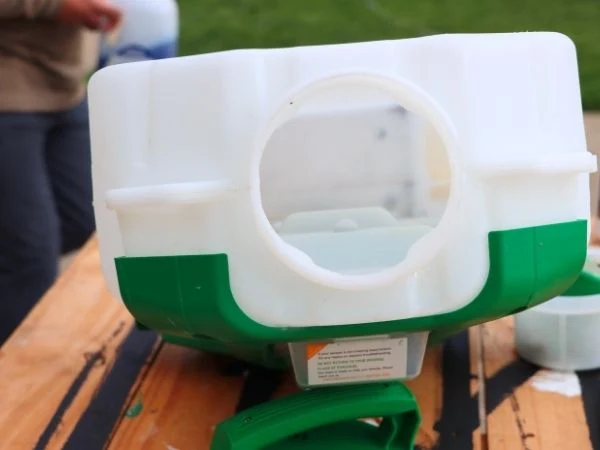 the inside of an empty flowzone sprayer tank