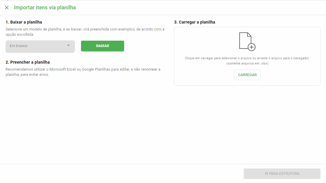 GIF demonstrando a importação