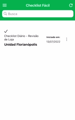 Atualizar checklist em andamento