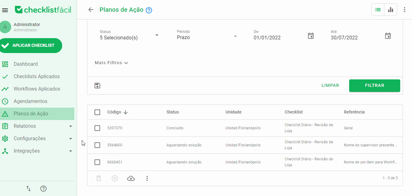 Alteração em lote na lista