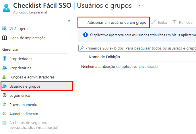 Atribuindo usuários no Azure