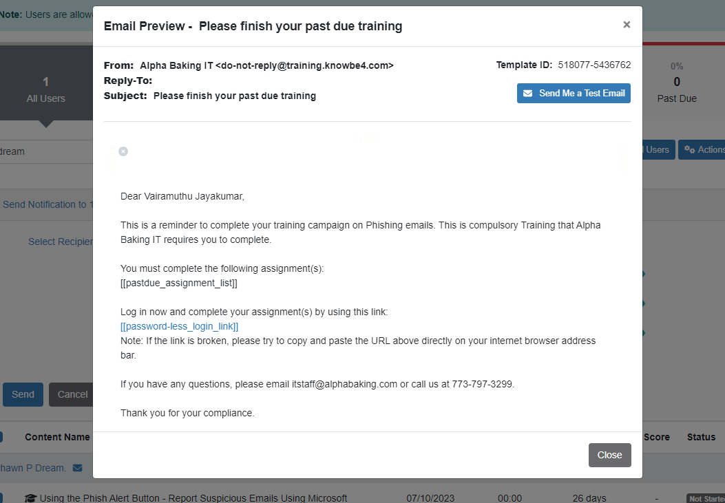 A screenshot of a email
Description automatically generated