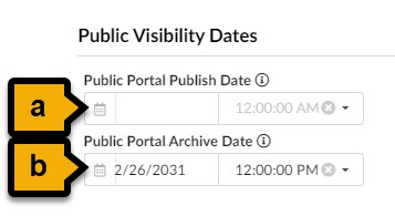 The Public Visibility Dates.