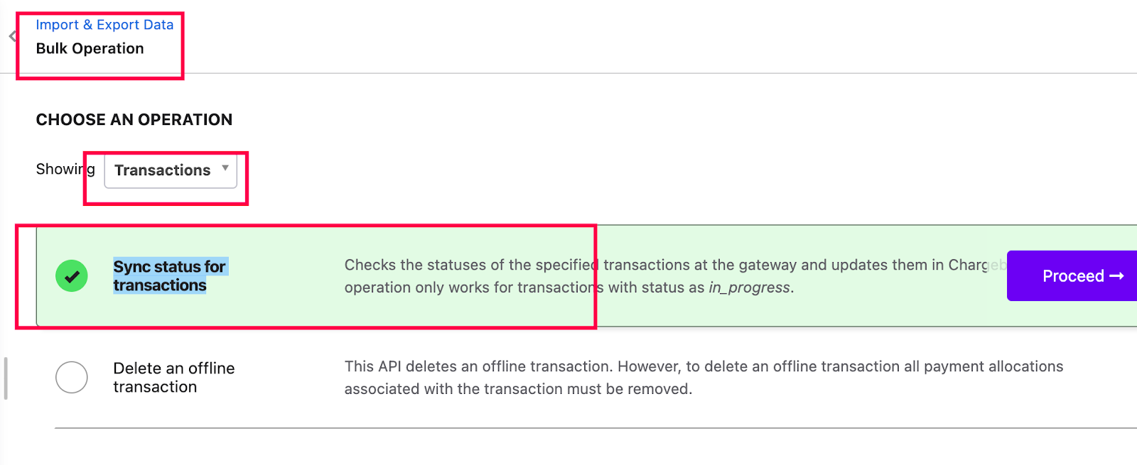 How to manually sync status for in progress transactions? Chargebee Help Center