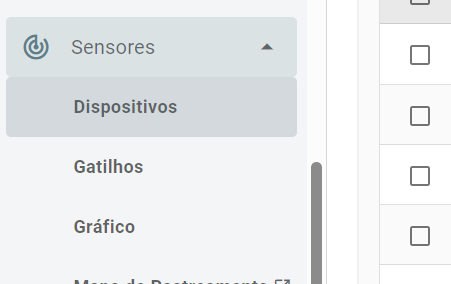 Menu de visualização de gráfico