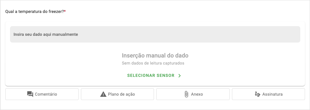 Selecionar sensor na web
