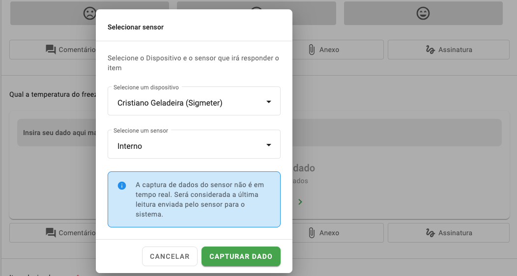 Lista de sensores web