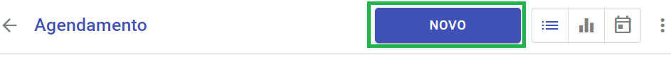 Botão Novo Agendamento