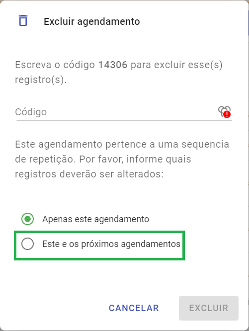 Modal de Exclusão