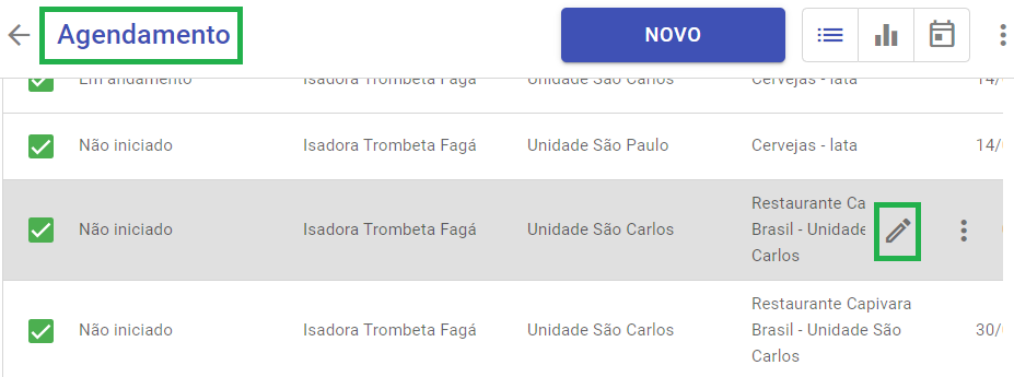 Ícone Editar Agendamento