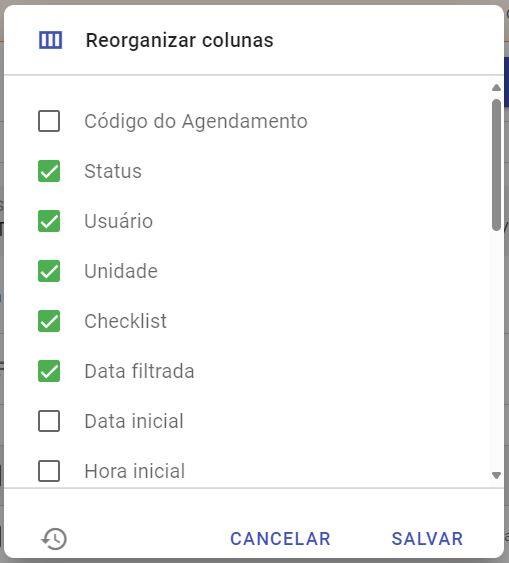 Reorganizar Colunas