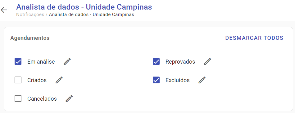 Configuração de Notificações