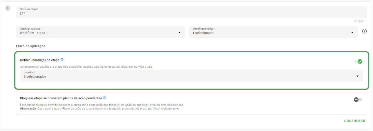 Habilitar definição de usuário