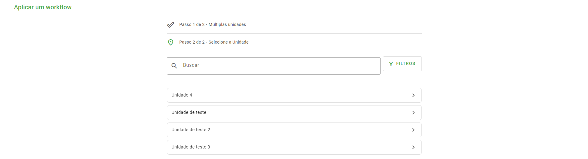 Tela de aplicação via link
