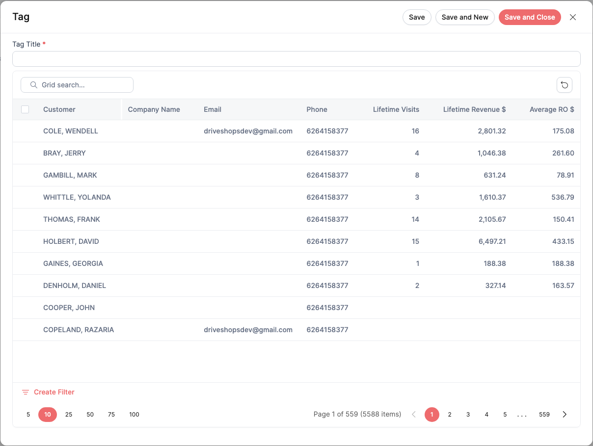Sample Tag Drive DRIVE | Marketing App: Tags : DRIVE App Support Portal
