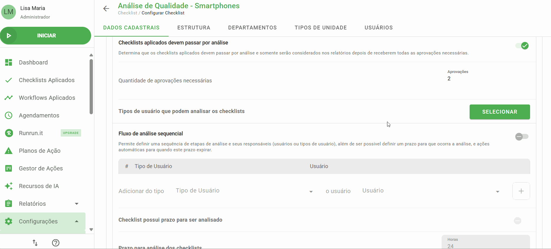 Recursos avançados do fluxo
