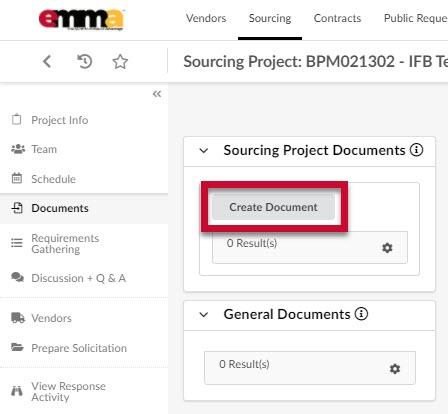 The Create Document button.