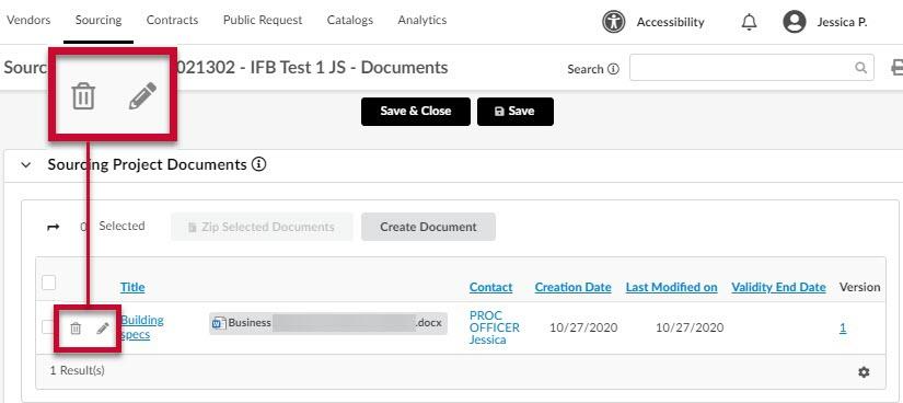 An exploded view of the trashcan and pencil icons. 