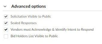 The Advanced options sections.