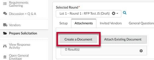 The Create a Document button.