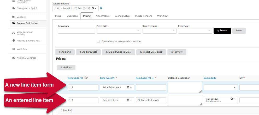 Two line items; one complete and one new one.