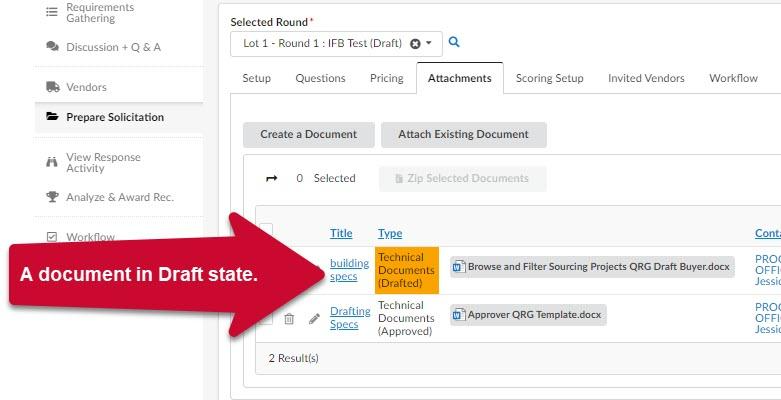 A Document in Draft state.