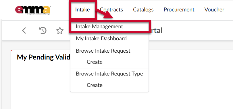 The Intake tab and the Intake Management Option
