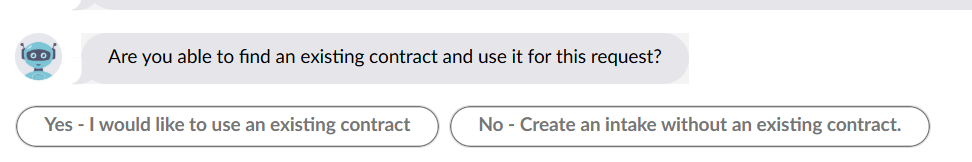 Indicating whether or not an Existing Contract will work