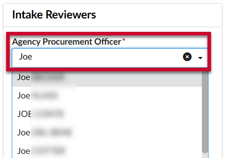 Agency Procurement Officer Selector