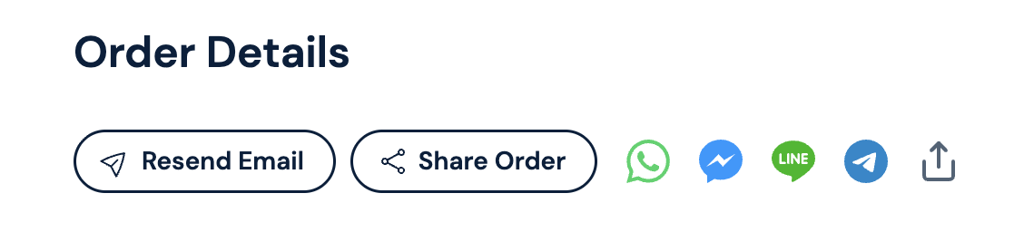 Order Details Field with Pass Sharing Options on Order Screen
