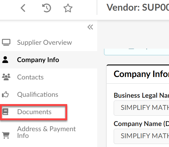 The Documents tab on the left-hand side-panel.