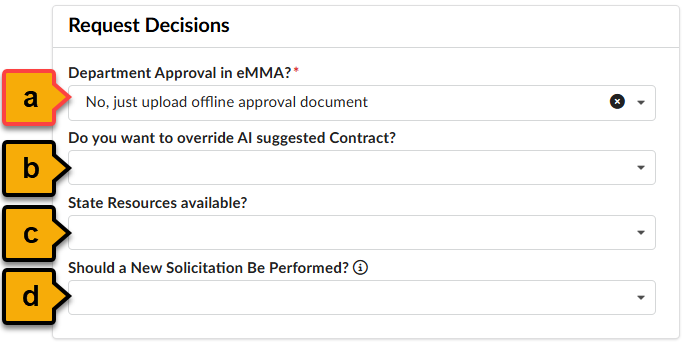 The Request Decisions section annotated