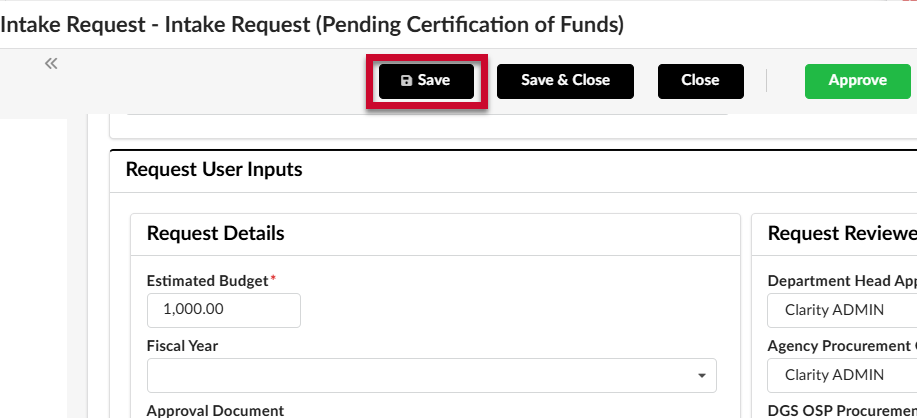 The Save button highlighted.