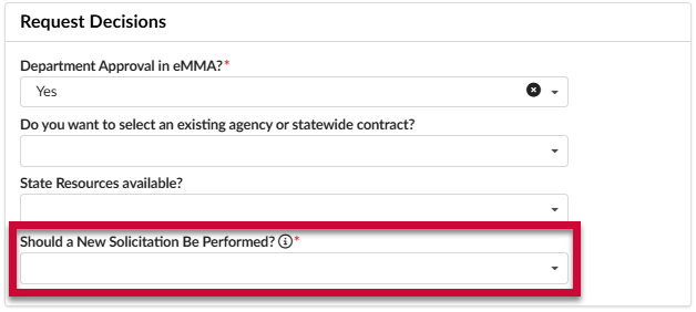 Should a New Solicitaiton Be Performed Field.