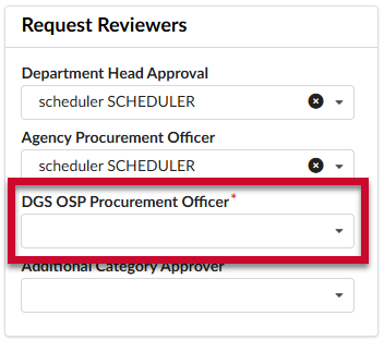 DGS OSP Procurement Officer Selector