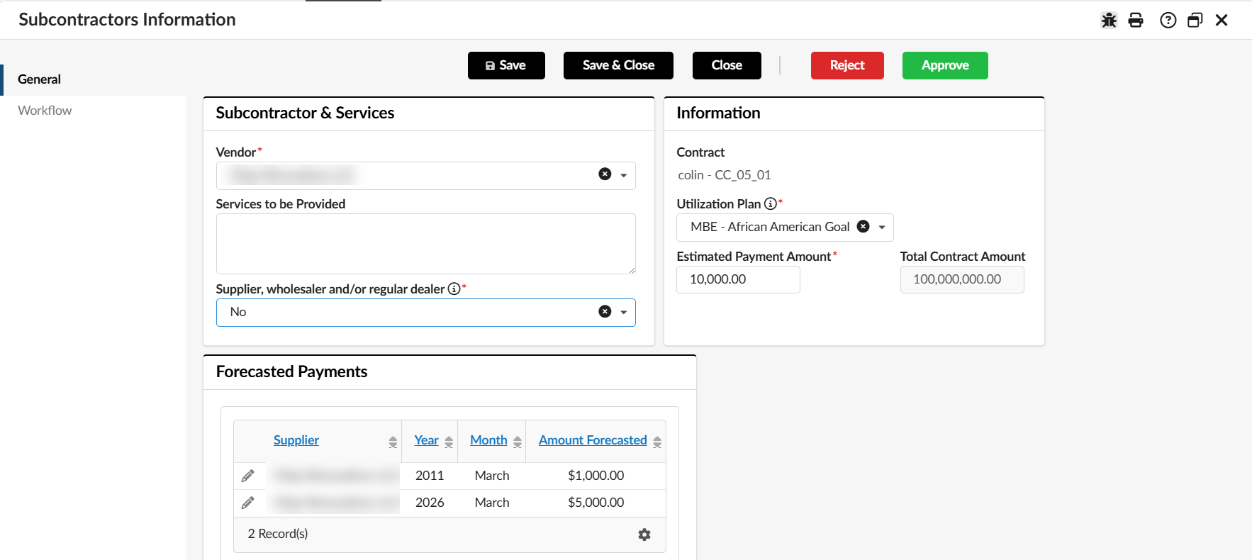 Subcontractor Request
