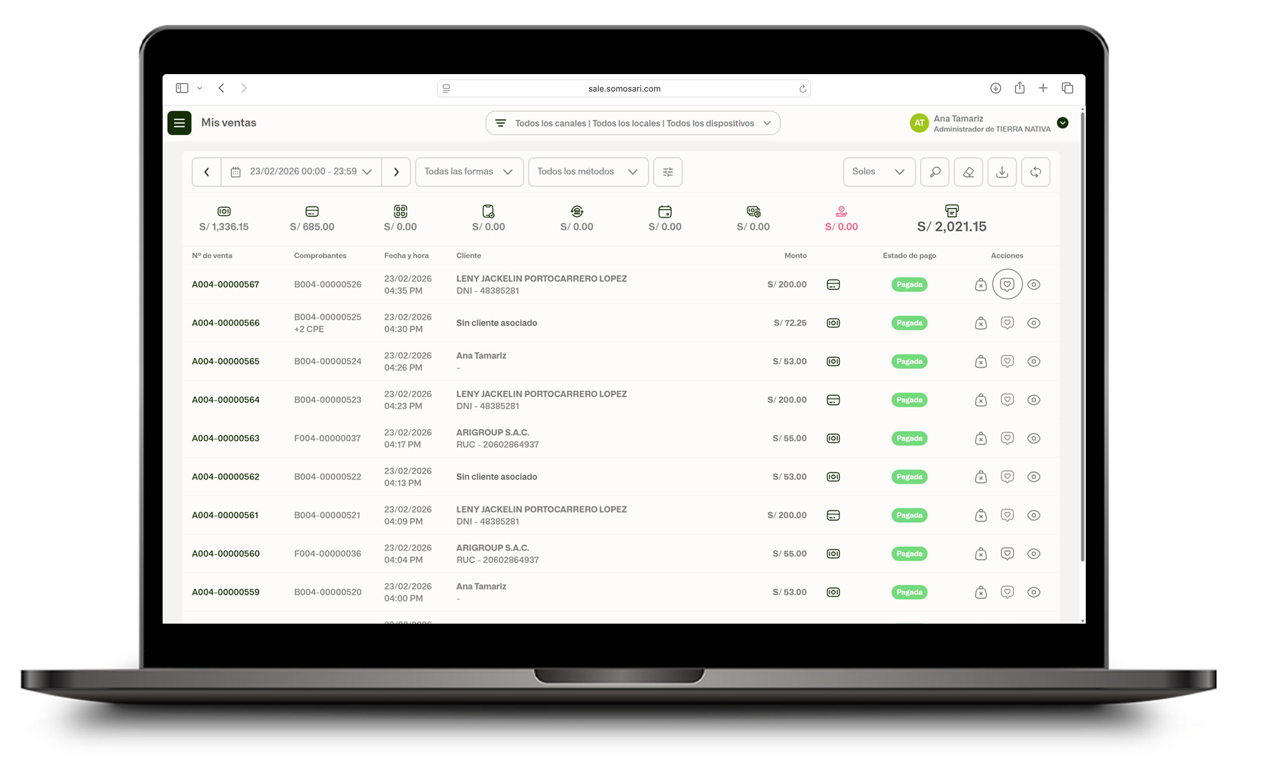 Ícono para ver calificación NPS de la venta