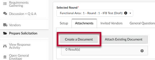 Attachments tab with Create a Document button in box.