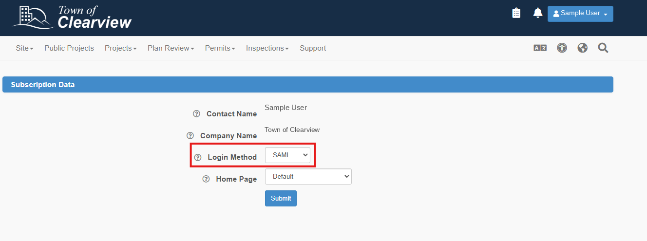 The Login Method field on a user