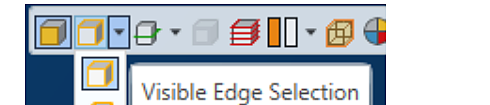 GibbsCAM 2024 Edge Selection menu with Visible Edge Selection highlighted.