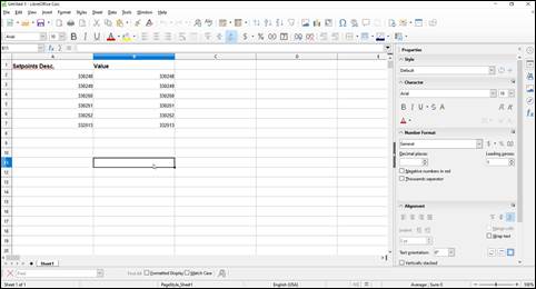 Filled Out Spreadsheet